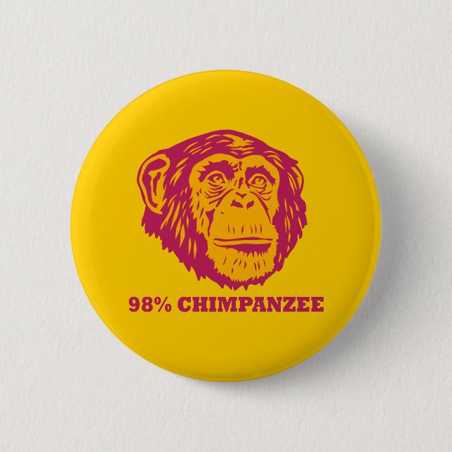 98% Chimpanzee Pinback Button (Front)