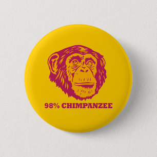 98% Chimpanzee Pinback Button