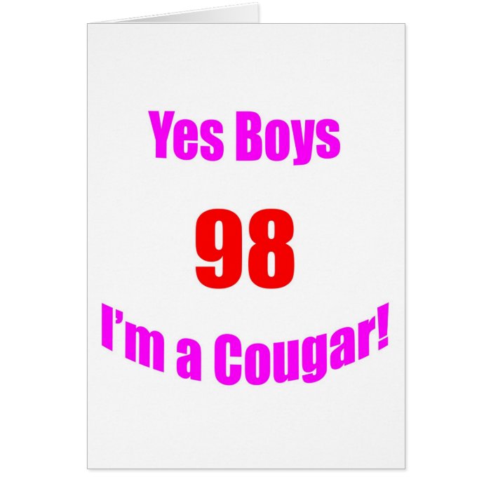 98 Cougar Birthday Greeting Card