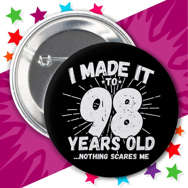 98 Year Old Sarcastic Meme Funny 98th Birthday Button (Creator Uploaded)