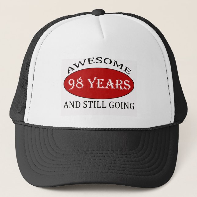 98 years old birthday designs trucker hat (Front)