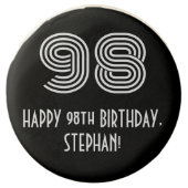 98th Birthday - Art Deco Inspired Look "98", Name Chocolate Covered Oreo (Front)