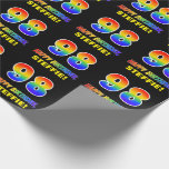 [ Thumbnail: 98th Birthday: Bold, Fun, Simple, Rainbow 98 Wrapping Paper ]