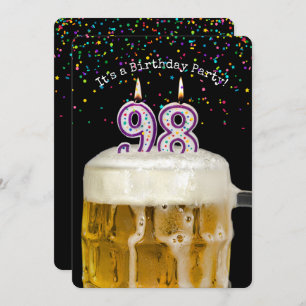 98th Birthday Candle Party Invitation