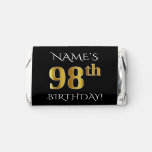 [ Thumbnail: 98th Birthday — Elegant, Faux Gold Look 98 + Name ]