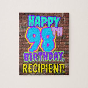 98th Birthday ~ Fun, Urban Graffiti Inspired Look Jigsaw Puzzle