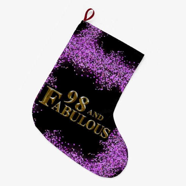 98th Birthday  Large Christmas Stocking (Front (Hanging))