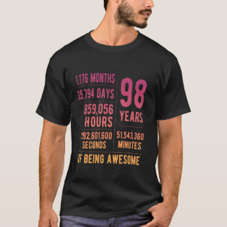 98th Birthday Men Women Funny 98 Years Old T-Shirt