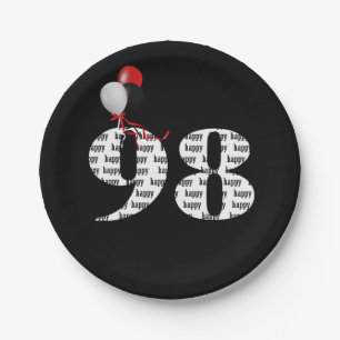 98th birthday party balloons paper plates