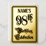 [ Thumbnail: 98th Birthday Party — Elegant Script + Custom Name Invitation ]
