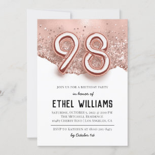 98th Birthday Party Invitation