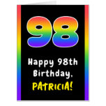 [ Thumbnail: 98th Birthday: Rainbow Spectrum # 98, Custom Name Card ]