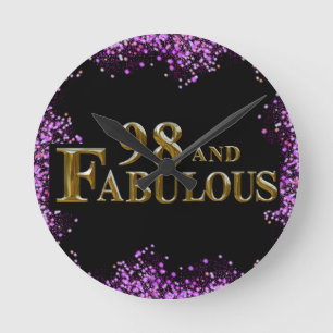 98th Birthday Round Clock
