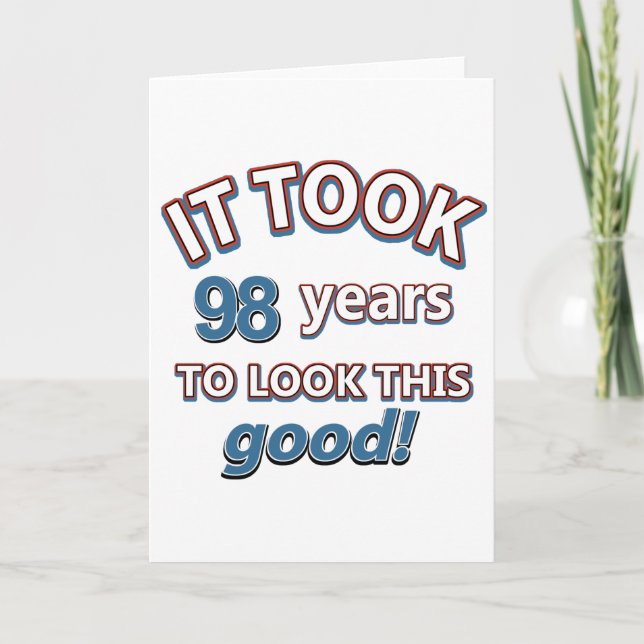 98th year old birthday designs card (Front)