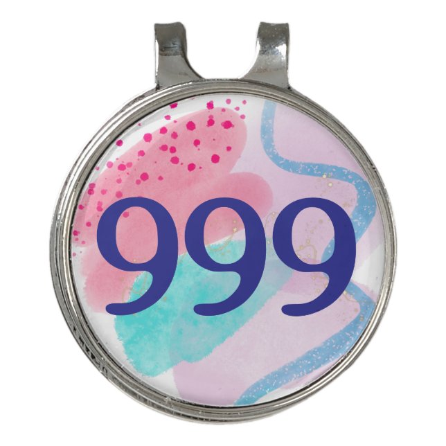 999 Angel Number Spiritual Rebirth Manifestation Golf Hat Clip (Front)