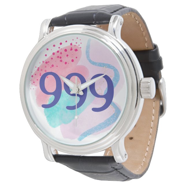 999 Angel Number Spiritual Rebirth Manifestation Watch (Angled)