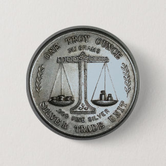 .999 One Troy Ounce Silver Back Scales Pinback Button