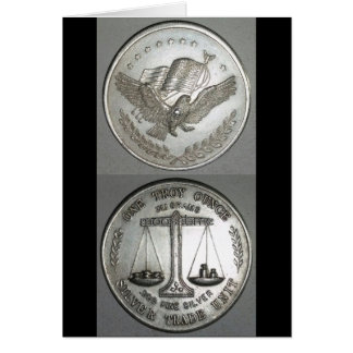 .999 One Troy Ounce Silver Front and Back Cards