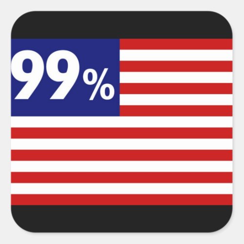 99  American Flag _ Occupy Wall Street Square Sticker
