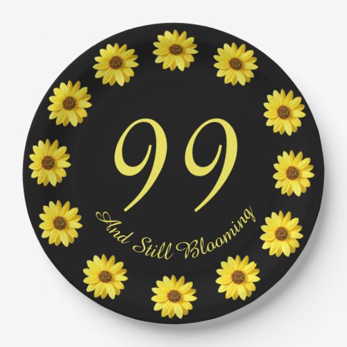 99 and Still Blooming 99th Birthday Paper Plate