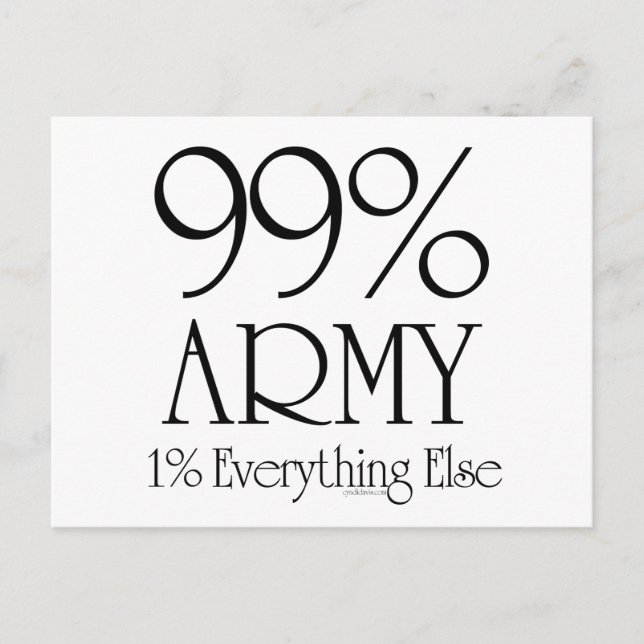 99% Army Postcard (Front)