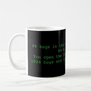 99 bugs in the code, funny programmer mug