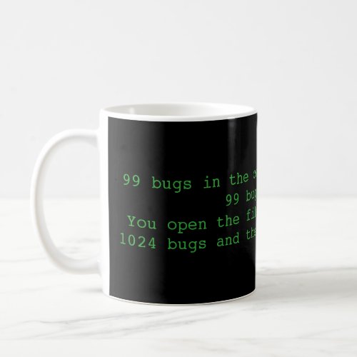 99 bugs in the code funny programmer mug