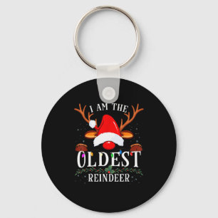 99 Christmas Reindeer Costume Party I Am The Oldes Keychain
