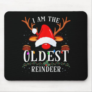 99 Christmas Reindeer Costume Party I Am The Oldes Mouse Pad