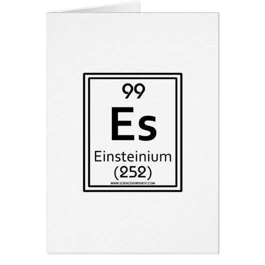 99 Einsteinium Cards (Front)