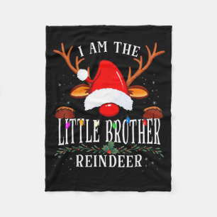99 I Am The Little Brother Reindeer Christmas Fami Fleece Blanket