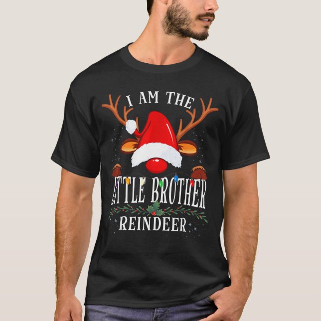 99 I Am The Little Brother Reindeer Christmas Fami T-Shirt (Front)