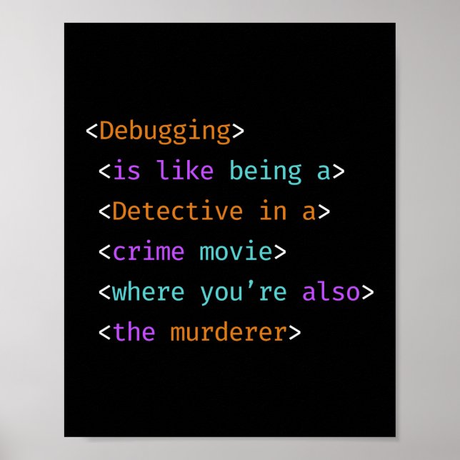 99 Little Bugs In The Code Programmer Coding Poster (Front)