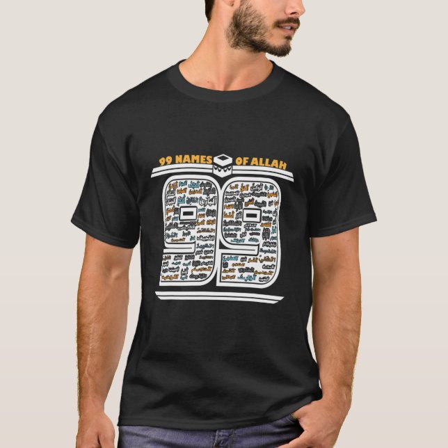 99 Name Of Allah - Muslim Eid Mubarak Islamic Rama T-Shirt (Front)