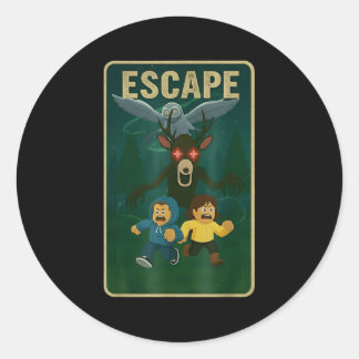99 Nights Halloween Gamer Deer In The Forest Funny Classic Round Sticker