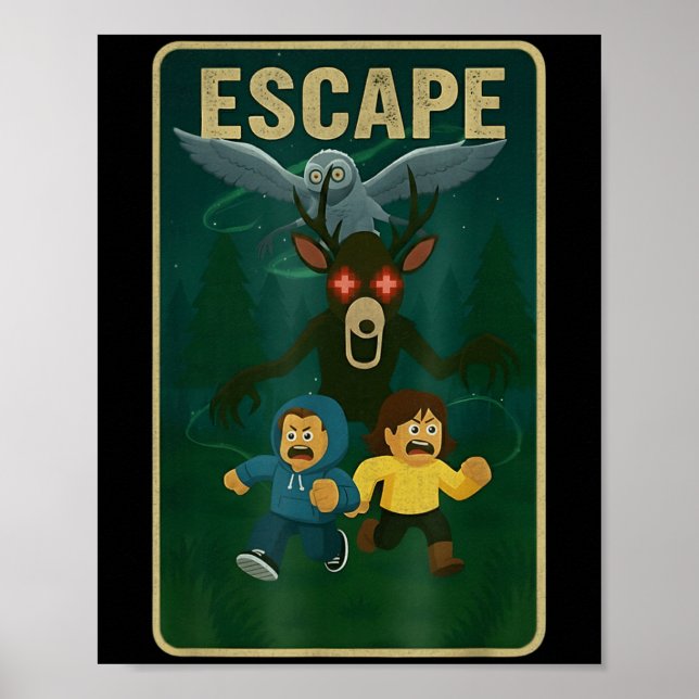 99 Nights Halloween Gamer Deer In The Forest Funny Poster (Front)