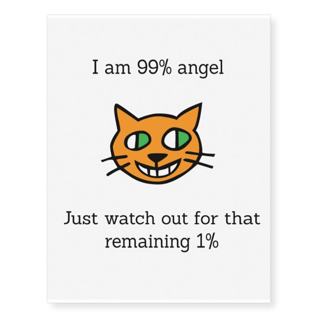 99 Percent Angel Temporary Tattoos (Front)