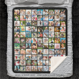 99 Photo Collage Square Pictures Sherpa Blanket