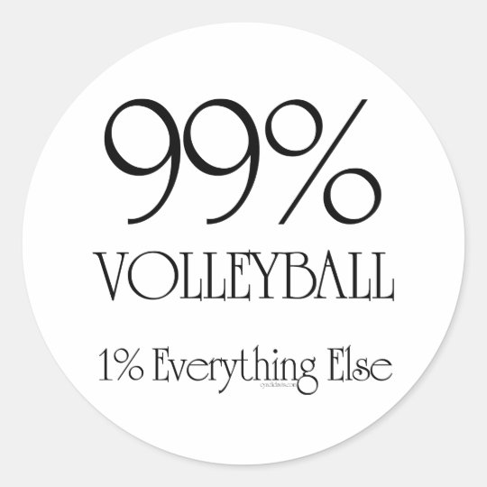 99% Volleyball Classic Round Sticker