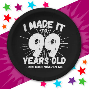 99 Year Old Sarcastic Meme Funny 99th Birthday Paper Plates