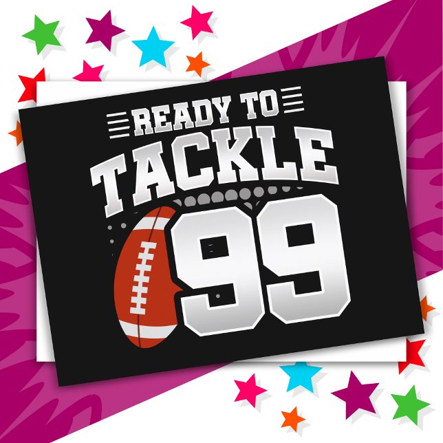 99 Year Old Tackle Football Party 99th Birthday Postcard (Creator Uploaded)