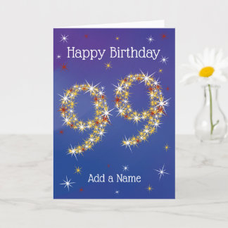 99th Birthday - 99 in Stars - Blue - Age 99 Card