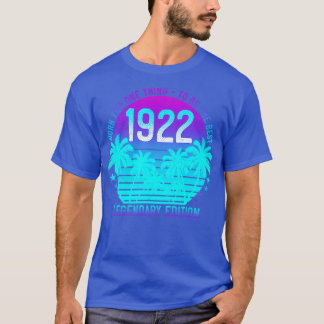 99th Birthday Aesthetic Vintage 1922 Sunset Palm T-Shirt