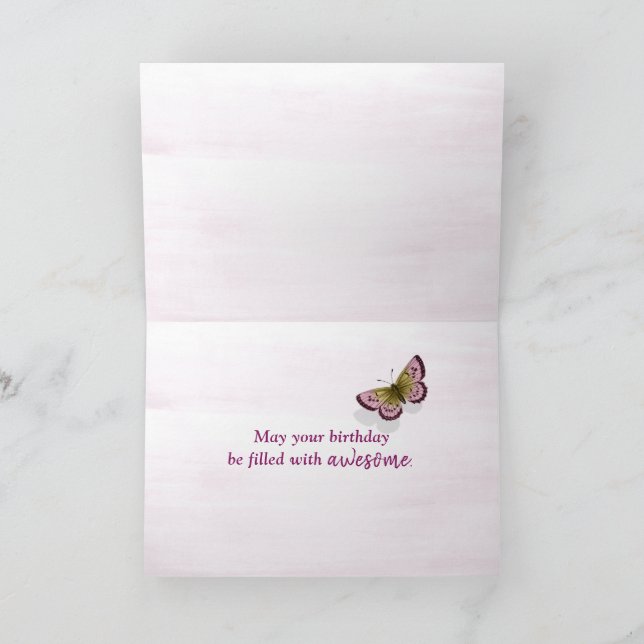 99th Birthday Butterfly on Cone Flower Card (Inside)