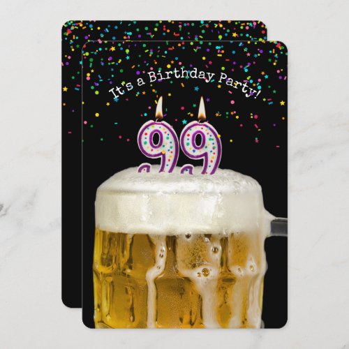 99th Birthday Candle Party Invitation