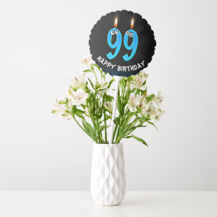 99th Birthday Candles with Eyeballs Balloon