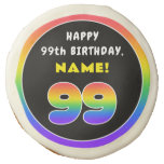 [ Thumbnail: 99th Birthday: Colorful Rainbow # 99, Custom Name ]
