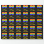 [ Thumbnail: 99th Birthday: Fun, Colorful Rainbow Inspired # 99 Wrapping Paper ]