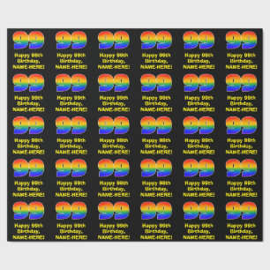 99th Birthday: Fun, Colorful Rainbow Inspired # 99 Wrapping Paper