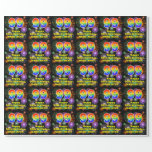 [ Thumbnail: 99th Birthday: Fun Fireworks, Rainbow Look # “99” Wrapping Paper ]